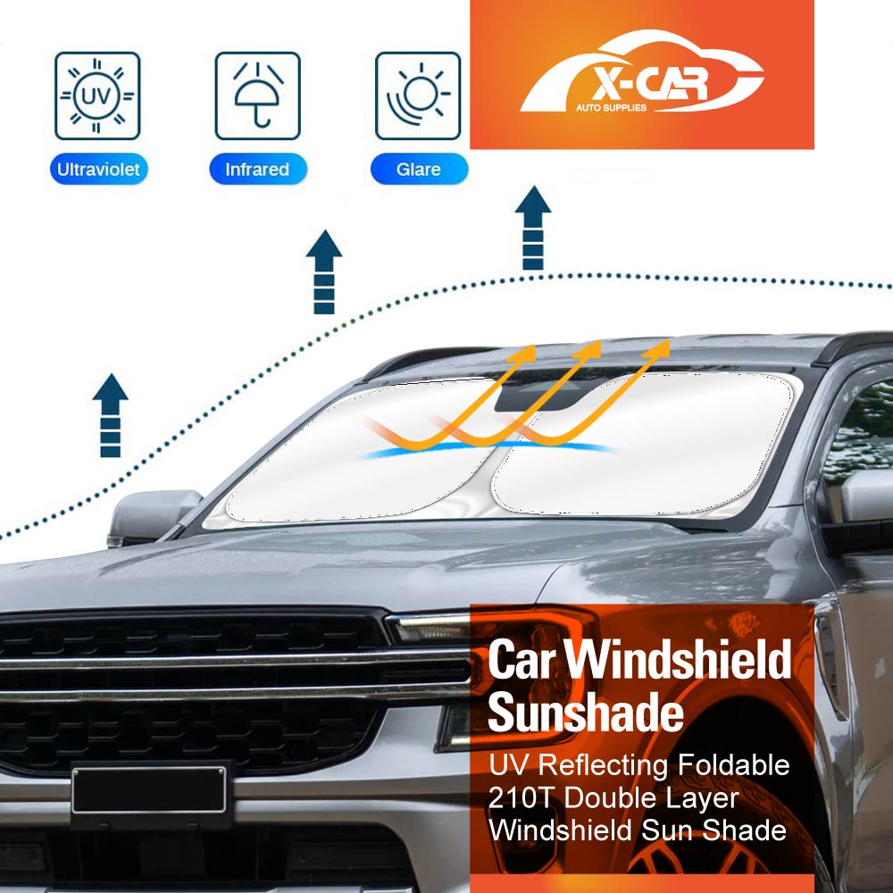 Windshield Sun Shade for Ford Everest 2022-2025 Blocks UV Rays Foldable Custom Wind Screen Sun Visor Protector