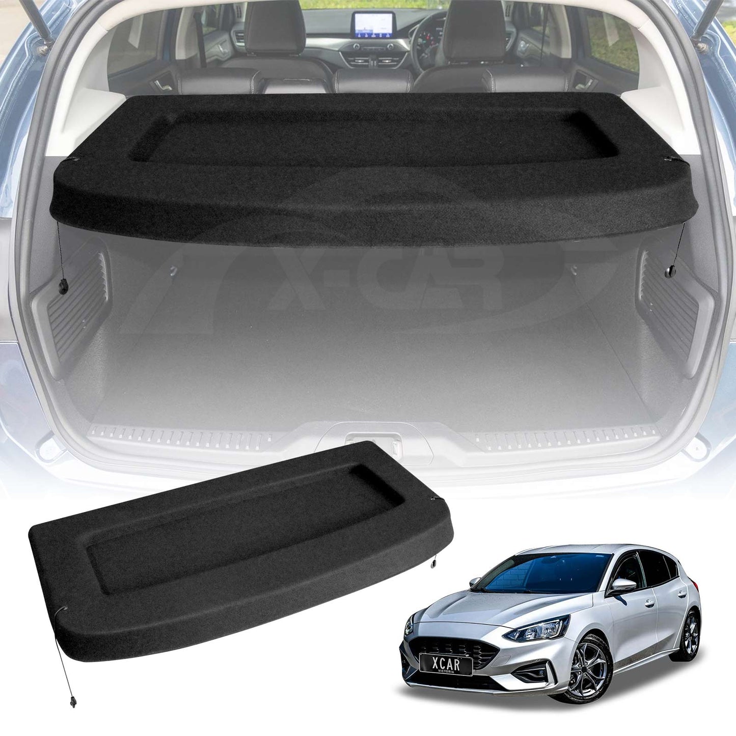 Car Trunk Shade for Ford Focus 2018-2024 Rear Cargo Security Shield Luggage Cover Board Blinder