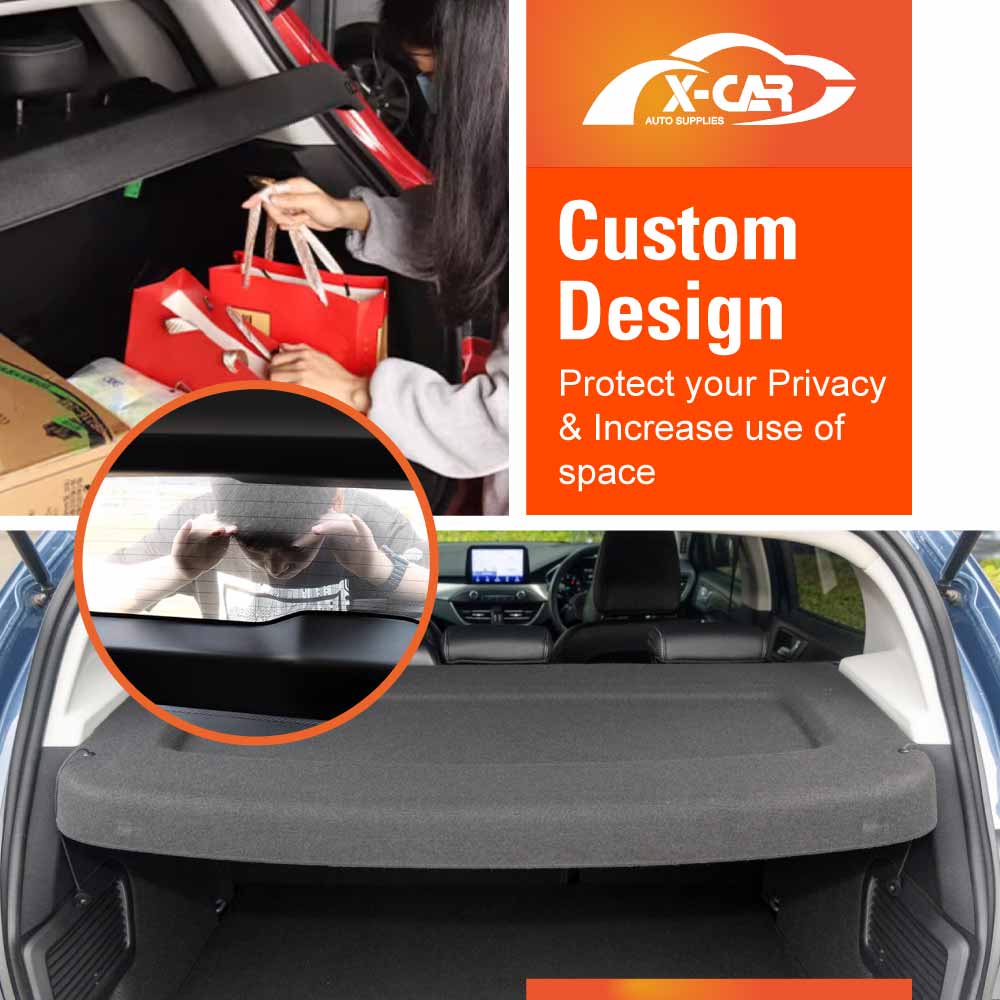 Car Trunk Shade for Ford Focus 2018-2024 Rear Cargo Security Shield Luggage Cover Board Blinder