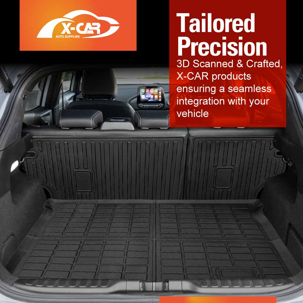 Boot Liner Kick Mats Set for Ford Puma 2020-2024 All Weather Heavy Duty Cargo Car Trunk Back Seat Protector