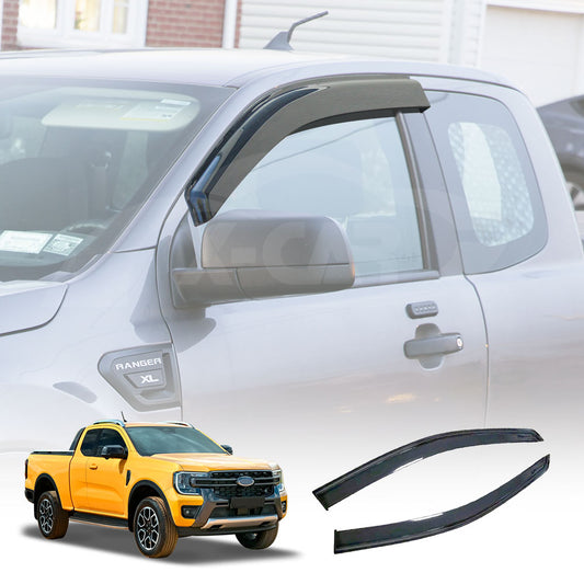 Weathershields for Ford Ranger Single Cab 2011-2022 Car Weather Shields Wind Deflectors Window Sun Visor 2-Piece Set