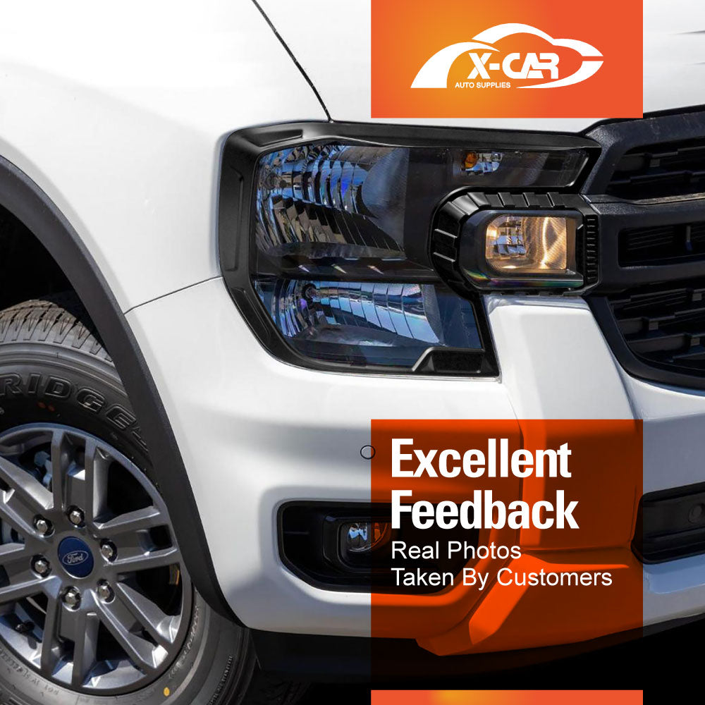 Headlight Trim for Ford Ranger Next-Gen XLS/XL 2022-Onwards Matt Black Front Lamp Head Light Frame Cover Guard