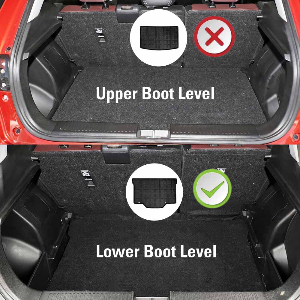 Boot Liner Set for Suzuki Fronx Hybrid 2025-Onwards All Weather Heavy Duty Car Trunk Lower Level Cargo Kick Mats Back Seat Protector