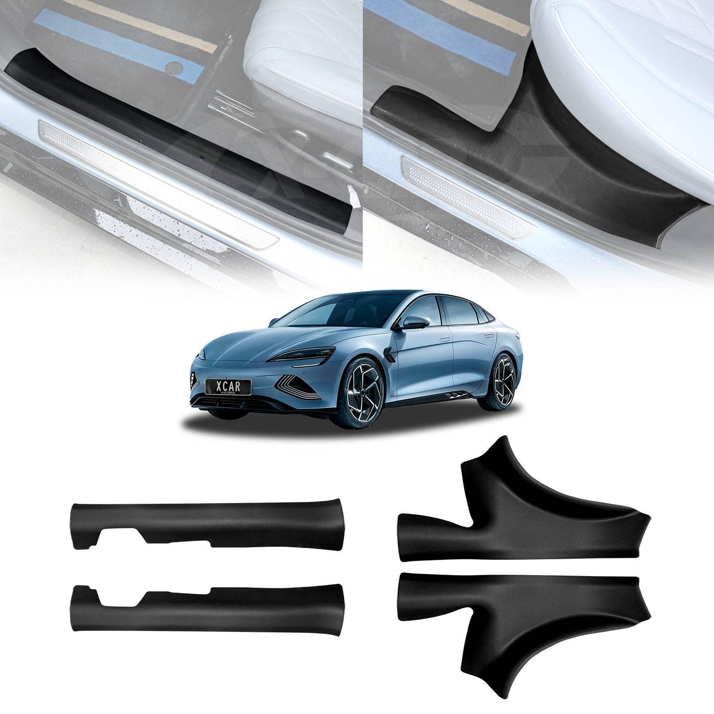 Front Rear Door Sill Plate Protector for BYD Seal 2023-2025 Car Threshold Scuff Trim Covers Guards Accessories