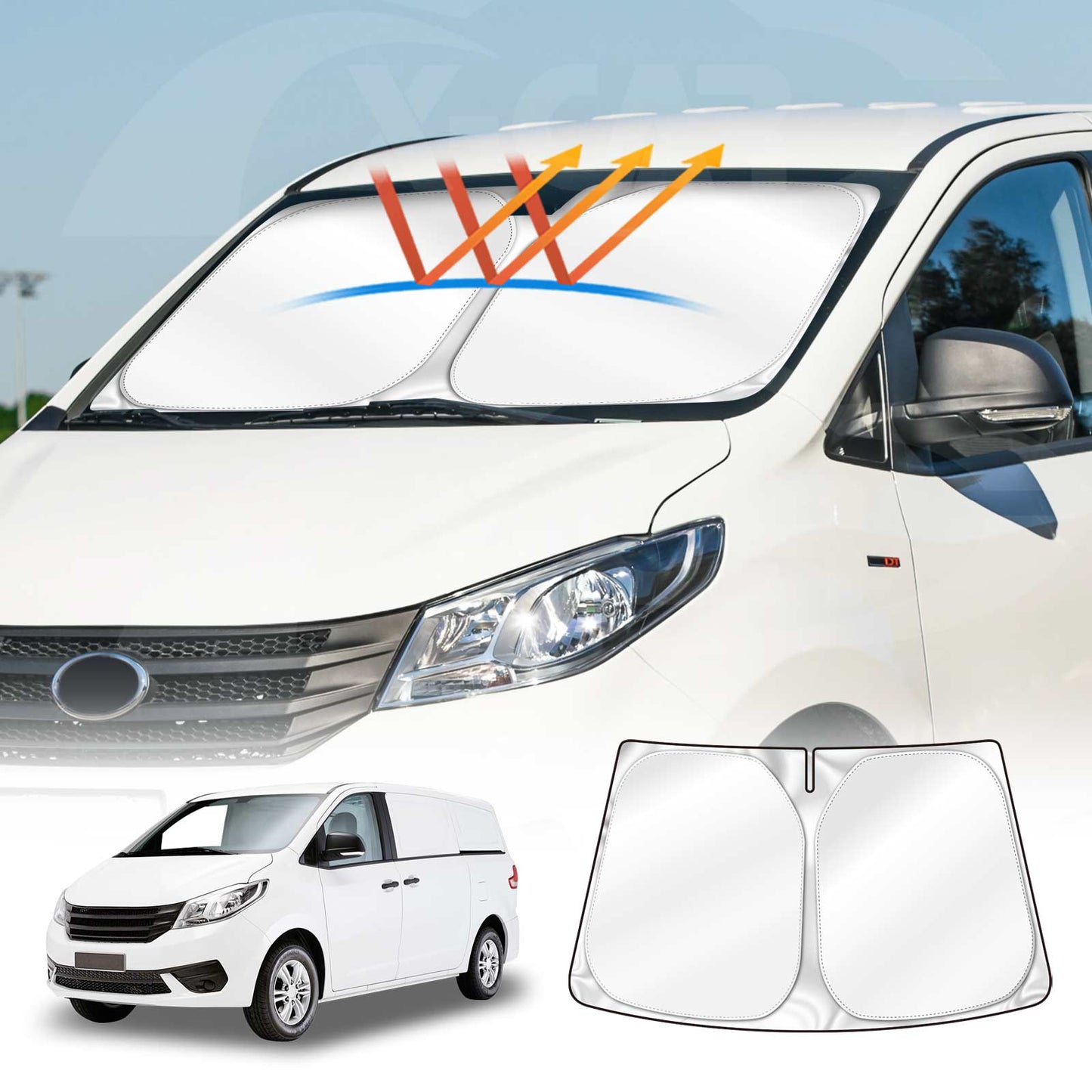 Windshield Sun Shade for LDV G10 Van 2015-2025 Blocks UV Rays Foldable Custom Wind Screen Sun Visor Protector