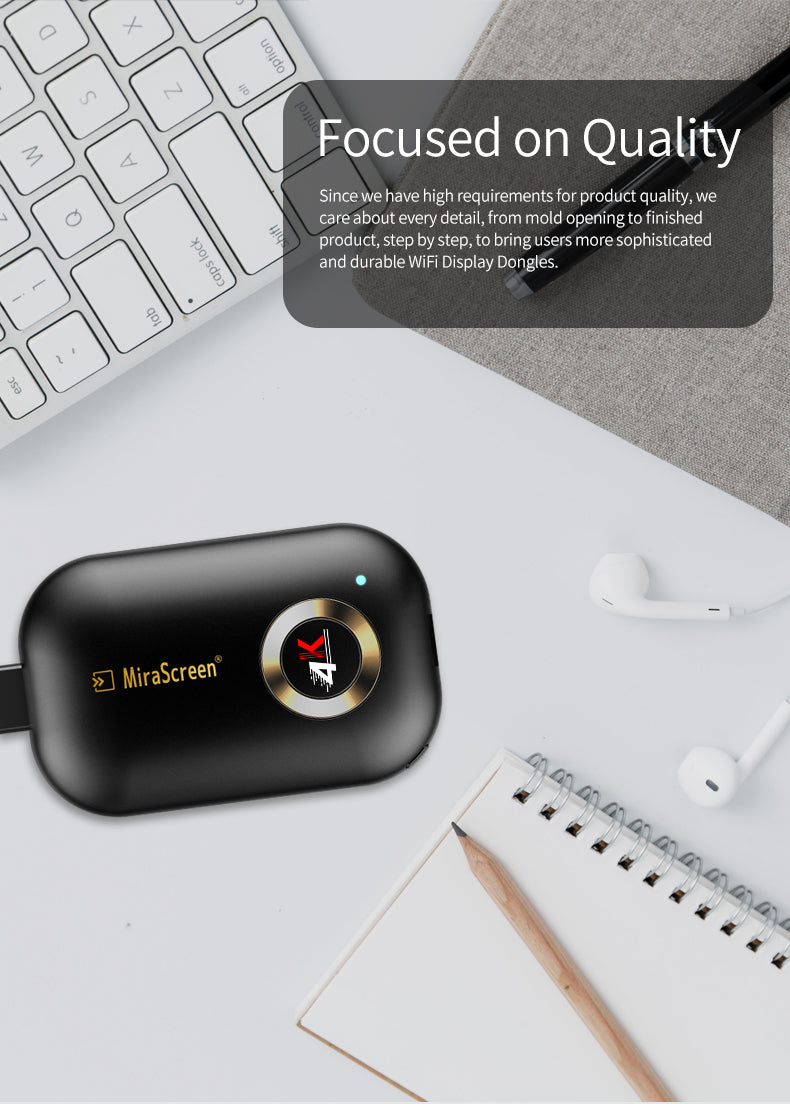 HDMI WiFi Display Dongle Miracast G9 Plus 2.4G 4K Wireless Airplay Adapter Android iOS Phone to TV/Monitors