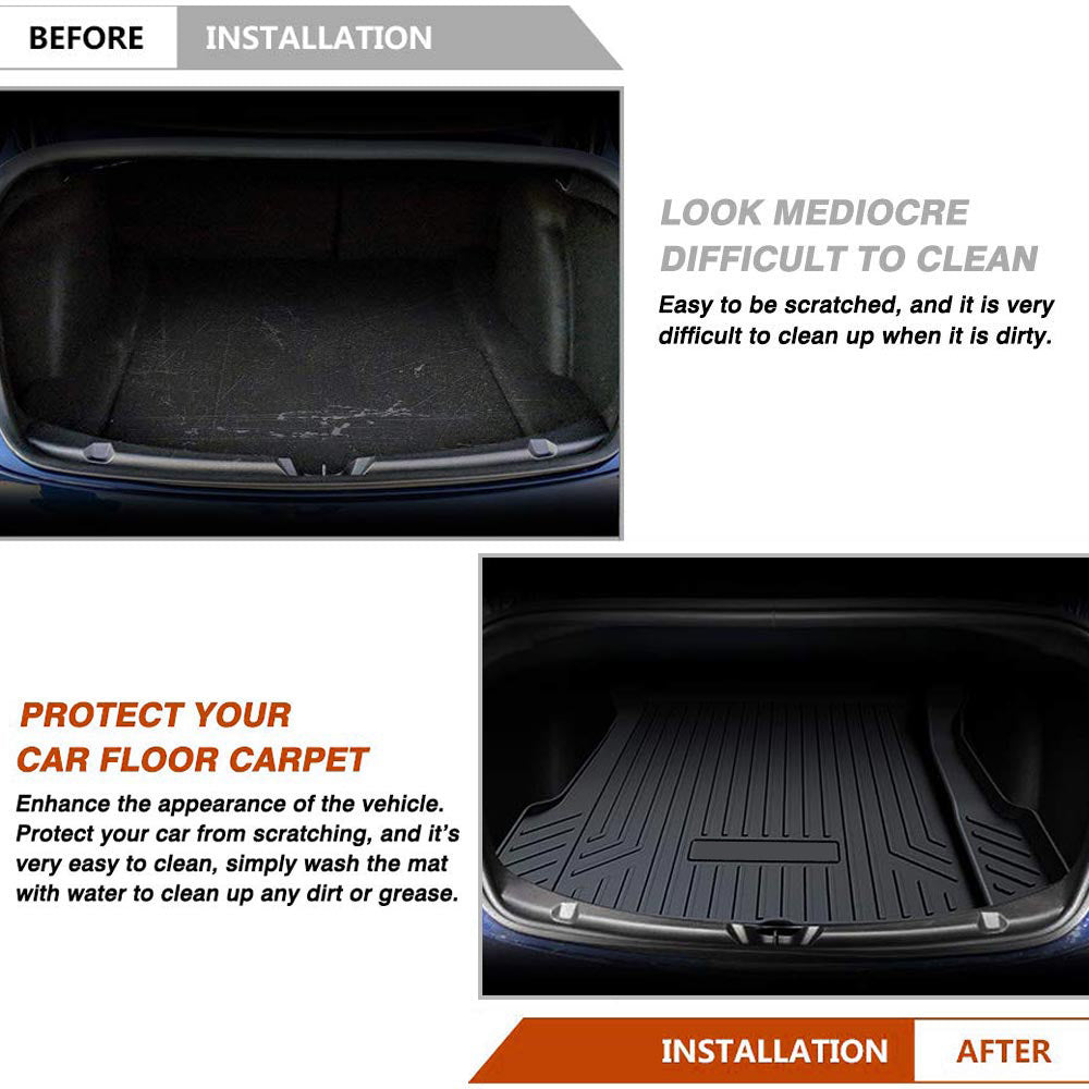 Heavy Duty Waterproof Rear Cargo Rubber Mat Boot Liner Luggage Tray for Tesla Model 3 2017-2023