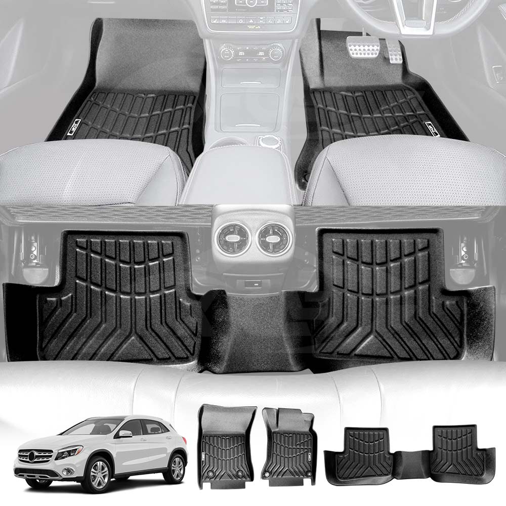 3D All-Weather Floor Mats for Mercedes Benz GLA Class 2014-2019 Heavy Duty Customized Car Floor Liners Full Set Carpet