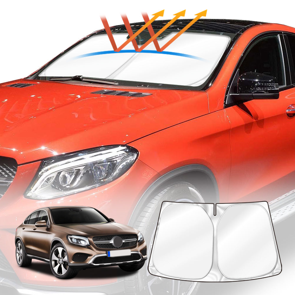 Windshield Sun Shade for Mercedes-Benz GLE Coupe 2015-2025 Blocks UV Rays Sun Visor Protector Foldable Sunshade