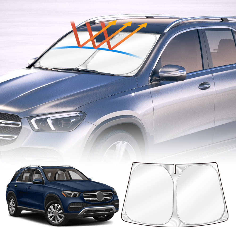 Windshield Sun Shade for Mercedes-Benz GLE 2018-2025 Blocks UV Rays Sun Visor Protector Foldable Sunshade