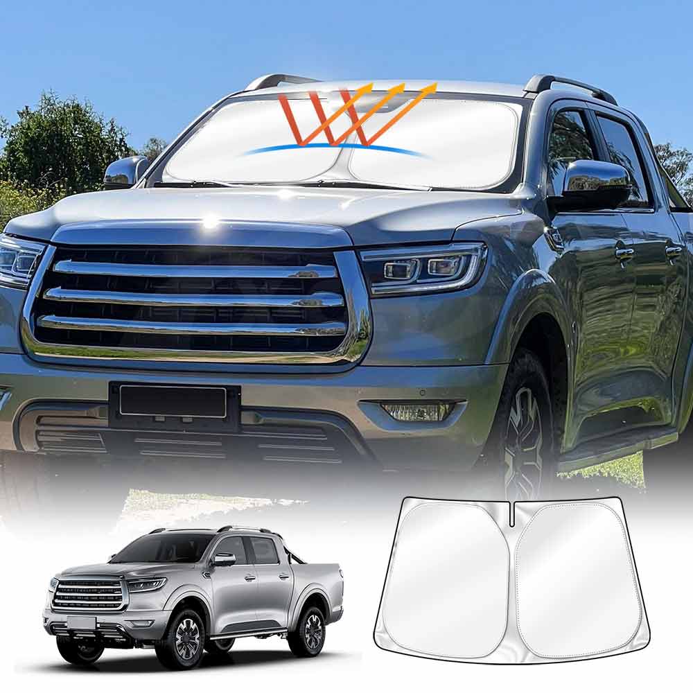 Windshield Sun Shade for GWM Cannon-X/L 2021-2025 Blocks UV Rays Foldable Custom Wind Screen Sun Visor Protector