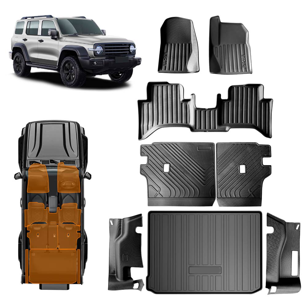 Floor Cargo Boot Side Kick Mats for GWM Tank 300 2023-2025 Car Trunk Back Seat Protector Liner Mat