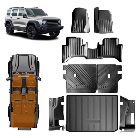Floor Cargo Boot Side Kick Mats for GWM Tank 300 2023-2025 Car Trunk Back Seat Protector Liner Mat