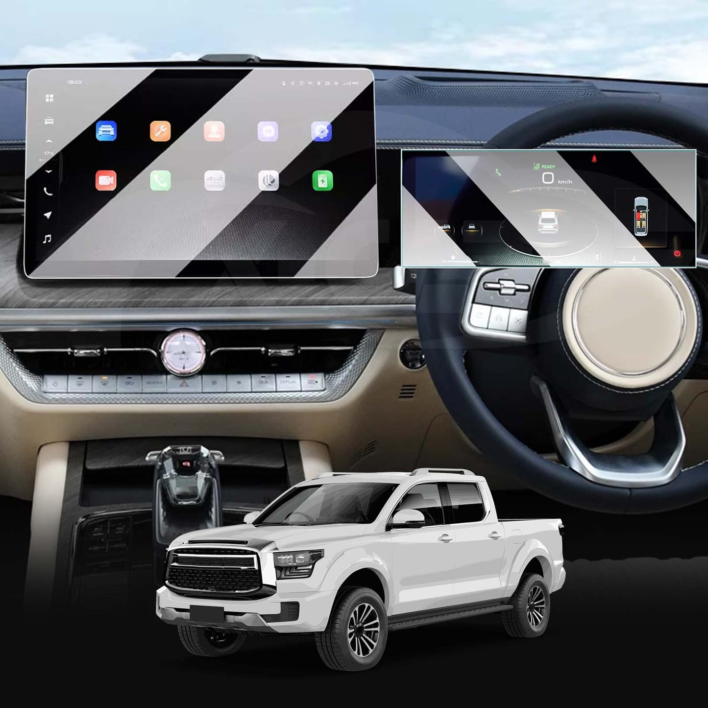 Tempered Glass Dash Center Console Screen Protector for GWM Cannon Alpha 2024-2025 Touchscreen Anti-Scratch Cover Accessories