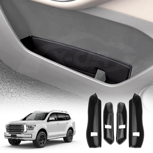 Premium PU leather Car Door Side Storage Box Tray for GWM Tank 500 Tank500 2024-2025 Organizer Accessories Front and Rear Row Set of 4