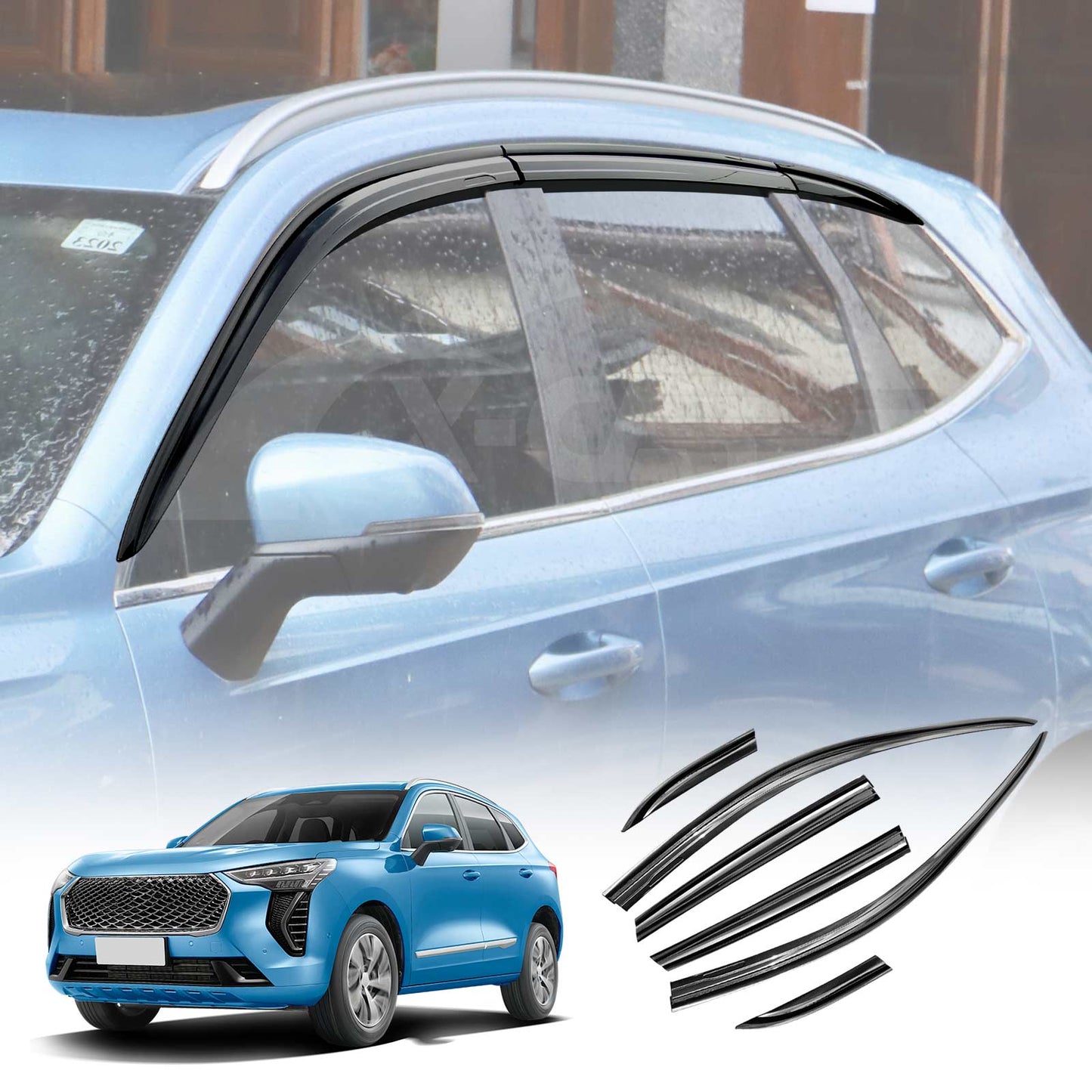 Weathershields for Haval Jolion 2021-2025 Car Weather Shields Wind Deflectors Window Sun Visor 6 Pcs