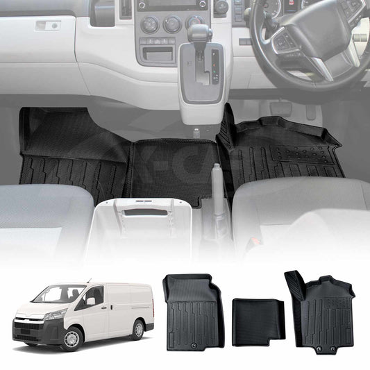 3D Front Floor Mats for Toyota HiAce Van 2019-2025 Heavy Duty All Weather Car Mat Floor Liner