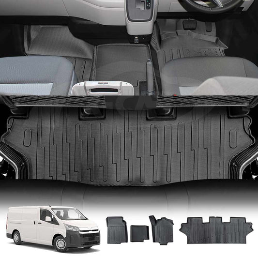 3D Floor Mats for Toyota HiAce Van 2019-2025 Heavy Duty All Weather Car Mat Floor Liner Full Set Carpet