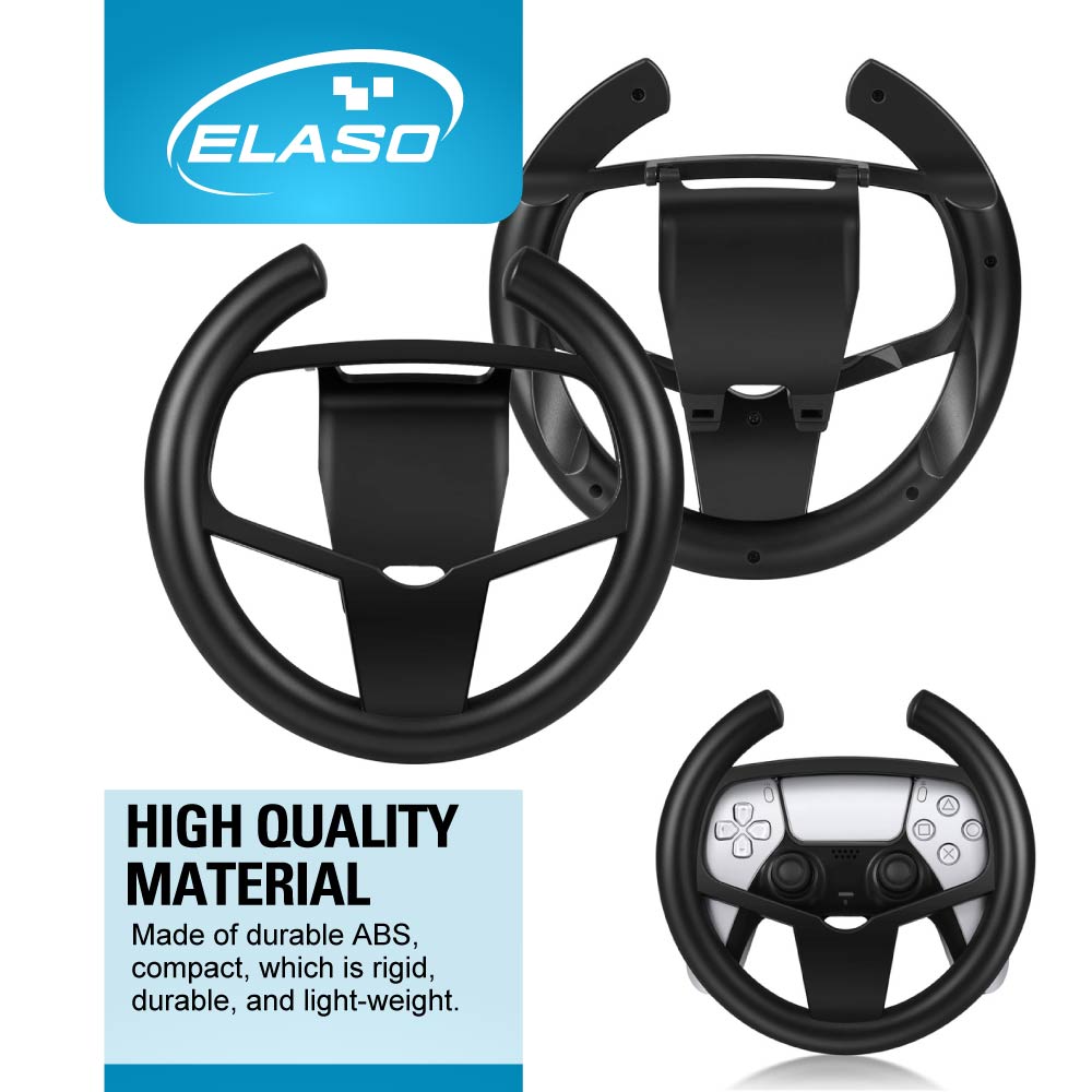 Gaming Racing Steering Wheel Handle Joypad Grip Attachment for Playstation 5 PS5 Dualsense Controller