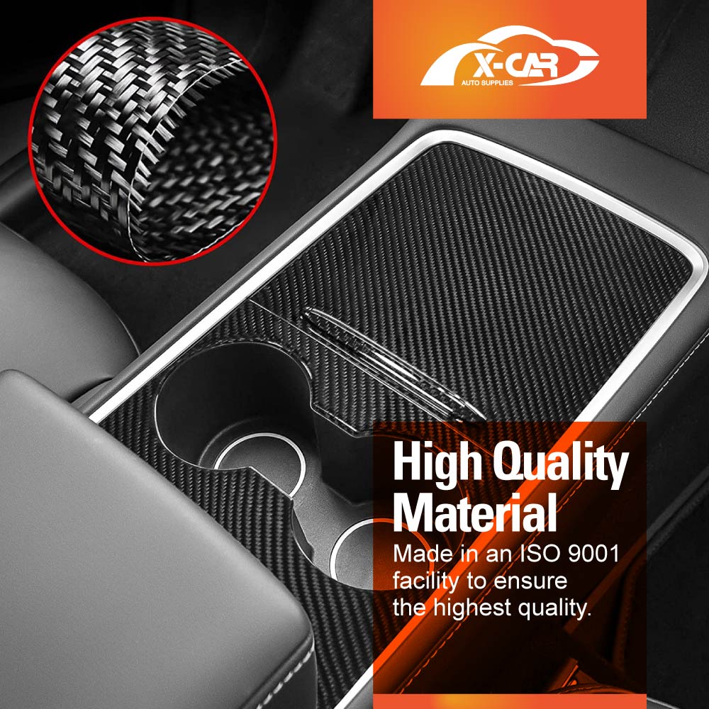 Tesla Model 3 2021-2023 and Model Y 2021-2025 Carbon Fiber Style Centre Console Panel Car Accessories