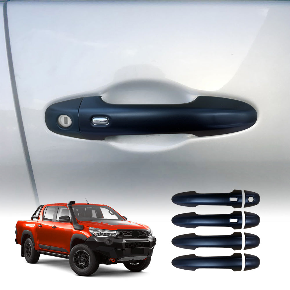 Keyless Smart Door Handles Cover for Toyota Hilux 2015-2025 Matt Black protector