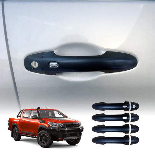 Keyless Smart Door Handles Cover for Toyota Hilux 2015-2025 Matt Black protector