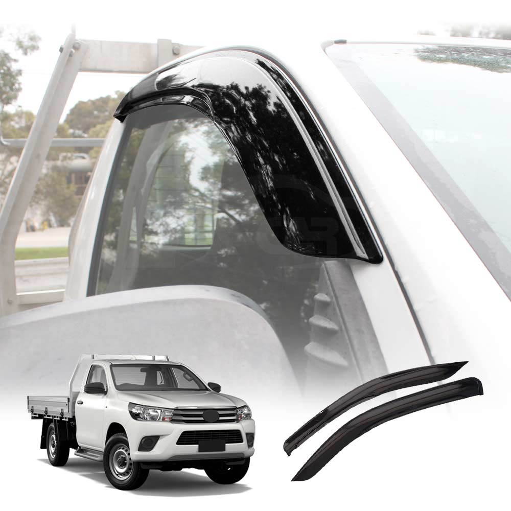 Weathershields for Toyota Hilux Single Cab 2015-2025 Car Weather Shields Wind Deflectors Window Sun Visor 2-Piece Set