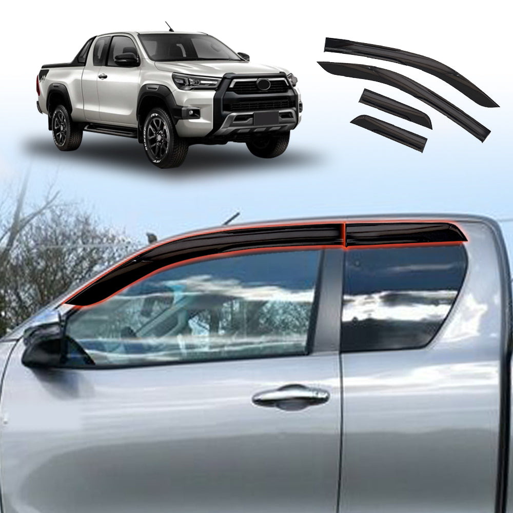 Weathershields for Toyota Hilux SR5 Extra Cab 2015-2025 Car Weather Shields Wind Deflectors Window Sun Visor 4-Piece Set