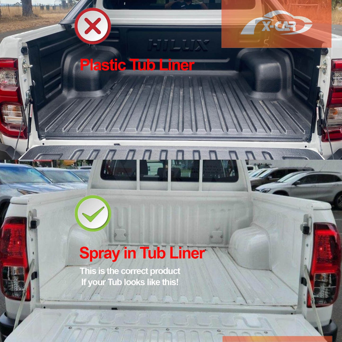 3D Floor Mats Tub Liner Set for Toyota Hilux Dual Cab Auto 2016-2025 Heavy Duty All Weather Car Mats