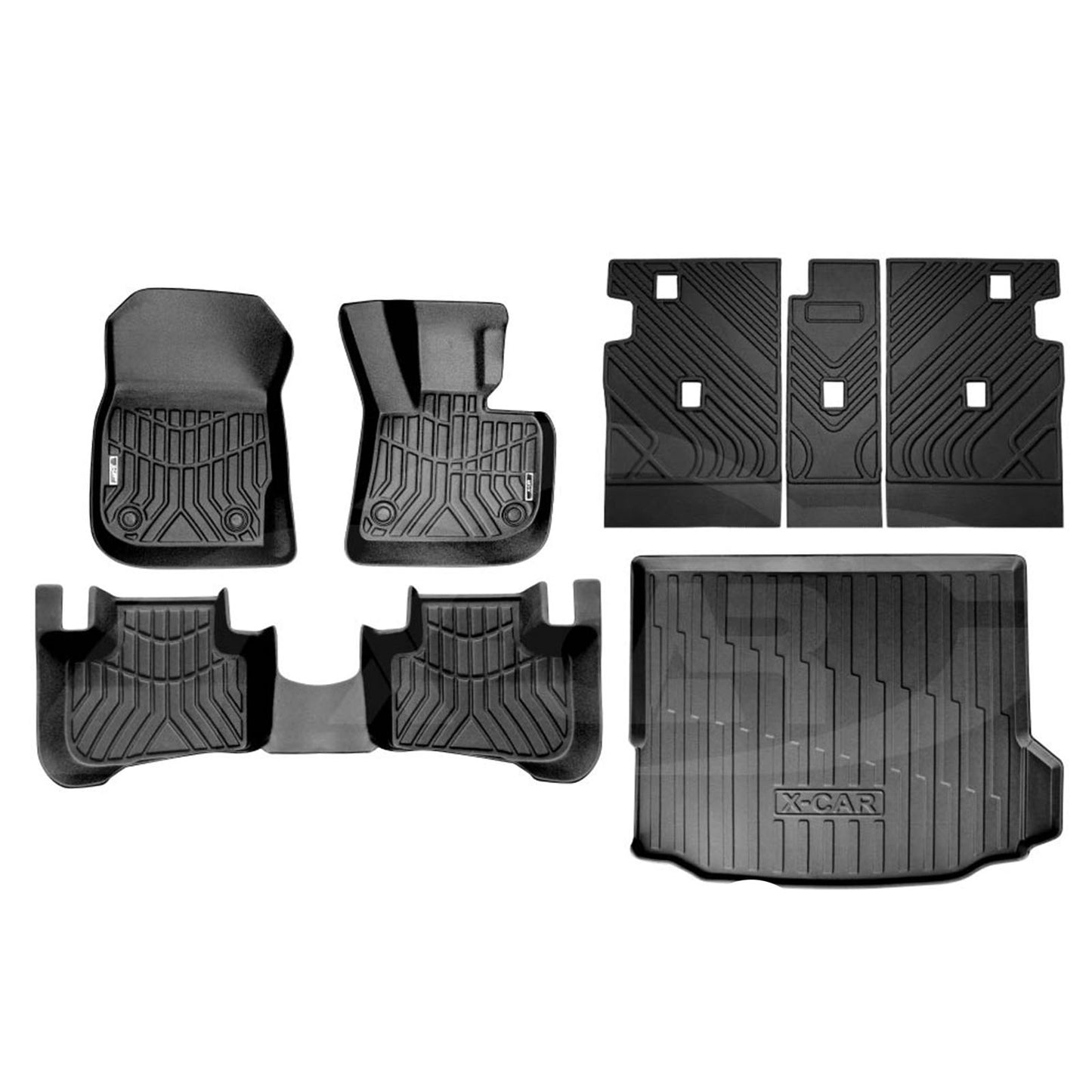 Floor Mat Boot Liner Back Seat Protector Combo for BMW iX3 2023-Onwards Heavy Duty Car Kick Mats Cover