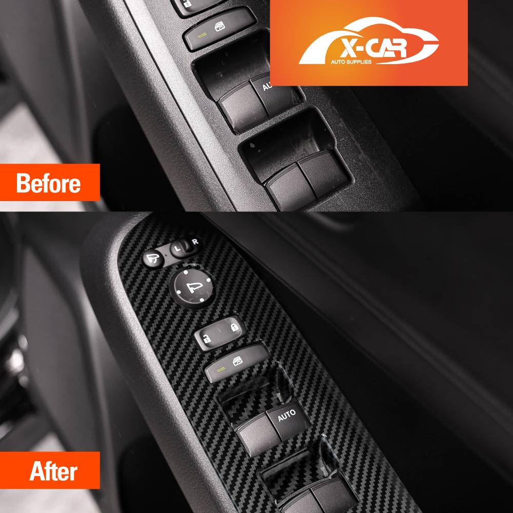 Power Window Control Switch Panel Trim Decor Cover Protector for Honda HR-V HRV 2022-2025 Carbon Fibre Style