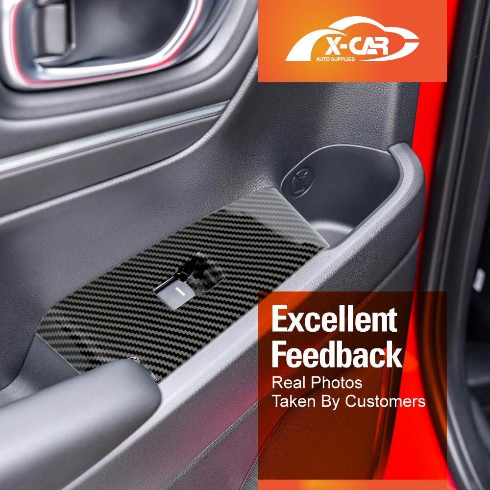 Power Window Control Switch Panel Trim Decor Cover Protector for Honda HR-V HRV 2022-2025 Carbon Fibre Style