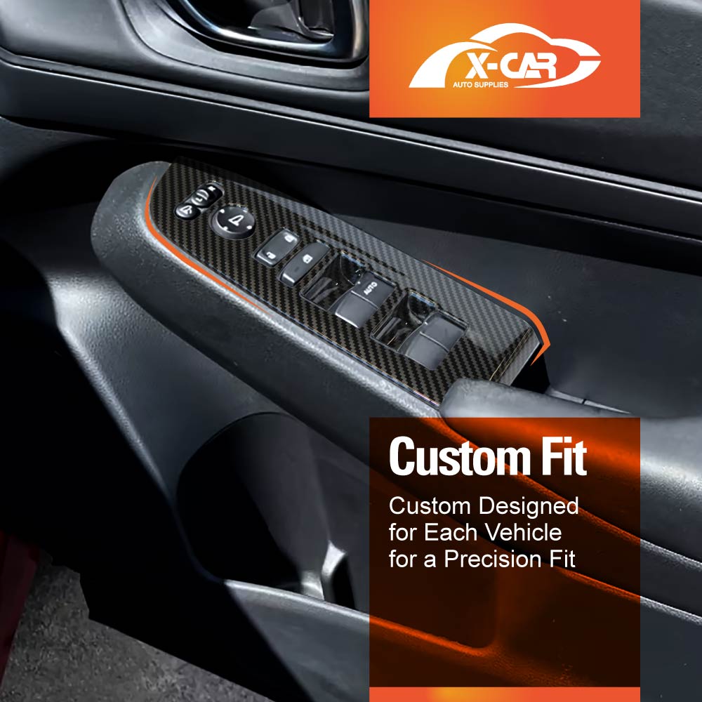 Power Window Control Switch Panel Trim Decor Cover Protector for Honda HR-V HRV 2022-2025 Carbon Fibre Style