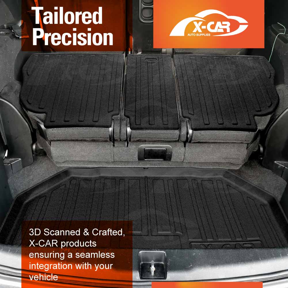 Boot Liner Kick Mats Set for Honda Odyssey 5th Gen 2014-2022 All Weather Heavy Duty Cargo Car Trunk Back Seat Protector