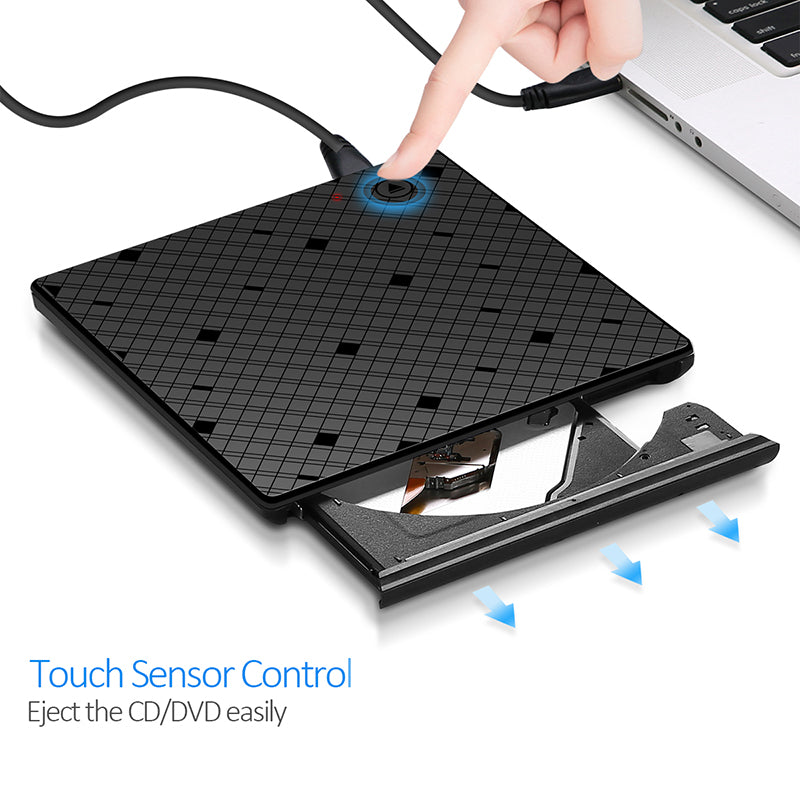 External USB 3.0 DVD CD RW Player Burner Drive for Windows 7 8 10 Laptop Desktop