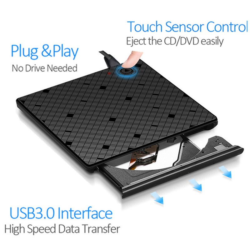 External USB 3.0 DVD CD RW Player Burner Drive for Windows 7 8 10 Laptop Desktop