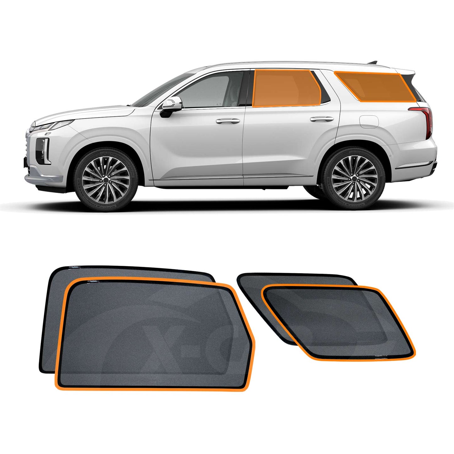 Port Rear Window Sun Shade for Hyundai Palisade 2020-2025 Car Sun Blind Mesh