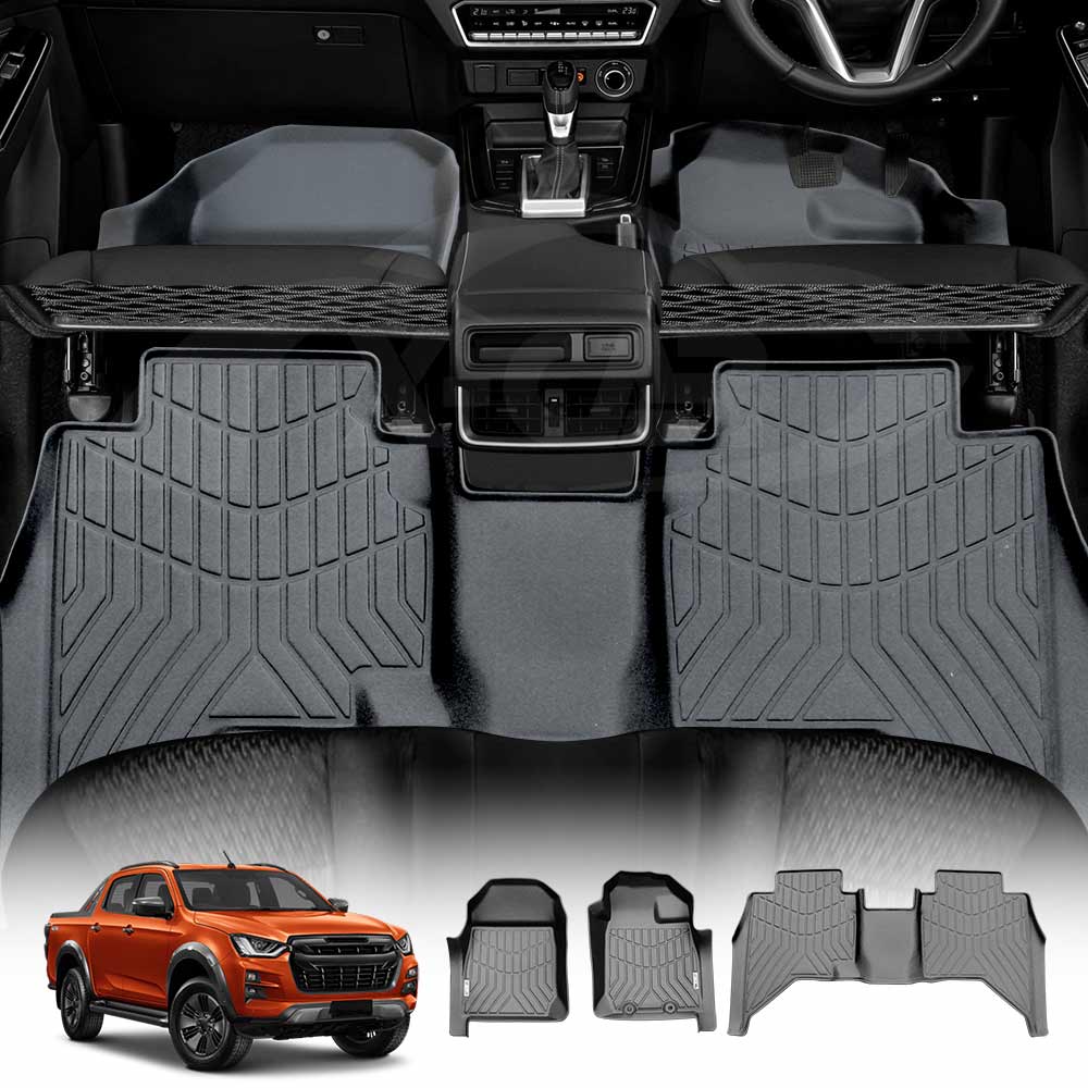 3D All-Weather Floor Mats for ISUZU D-MAX DMAX Dual Cab 2020-2025 Heavy Duty Customized Car Carpet Liners Full Set