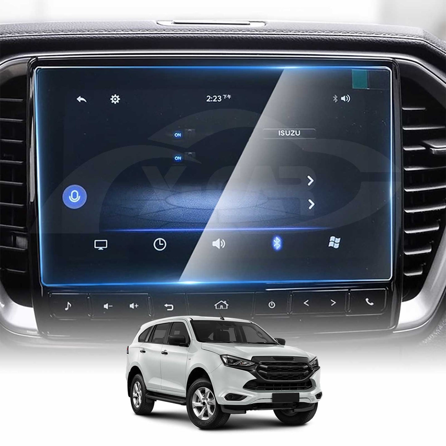 Tempered Glass Screen Protector for Isuzu MU-X MUX 2022-2024Touchscreen Anti-Scratch Cover Accessories
