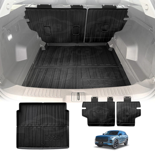 Boot Liner Set for Jaecoo J7 Lower Boot Level 2024-Onwards All Weather Heavy Duty Car Trunk Back Seat Protector Cargo Kick Mats