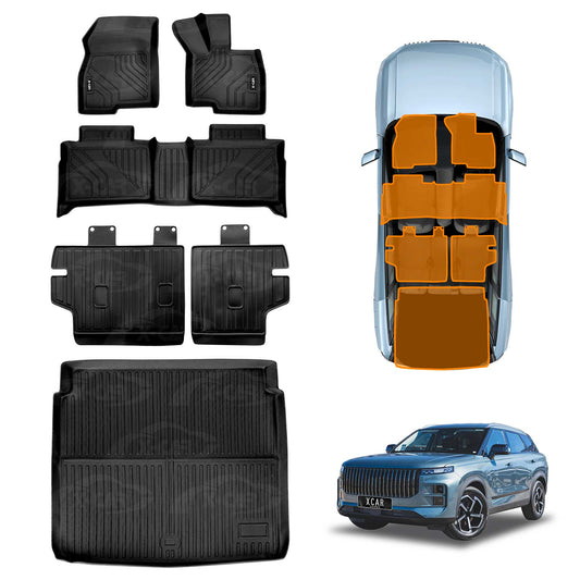 Floor Mats Boot Liner Set for Jaecoo J7 Lower Boot Level 2024-Onwards All Weather Heavy Duty Car Trunk Cargo Kick Back Seat Protector Cover