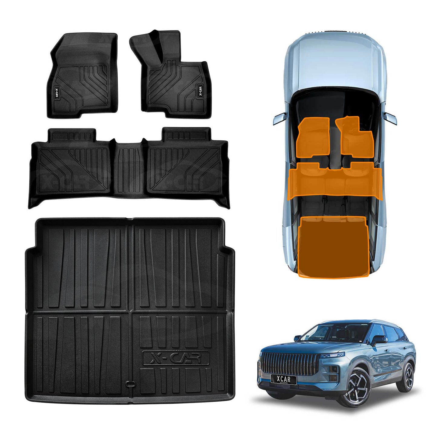 3D Floor Mats Boot Liner for Jaecoo J7 Lower Boot Level 2024-Onwards All Weather Heavy Duty Cargo Car Trunk Luggage Tray