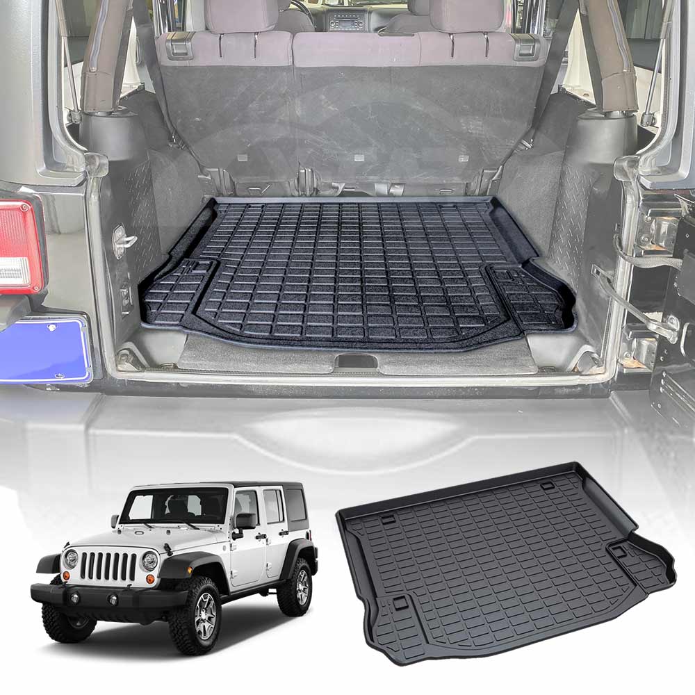 Heavy Duty Trunk Cargo Mat Boot Liner Luggage Tray Fit Jeep Wrangler JK Series 4-Door 2007-2018