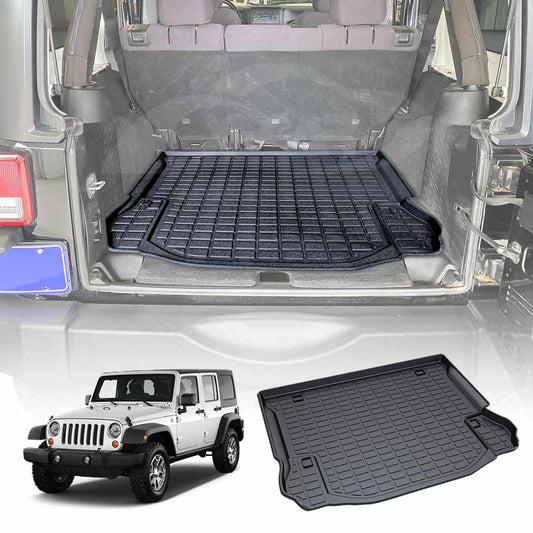 Heavy Duty Trunk Cargo Mat Boot Liner Luggage Tray Fit Jeep Wrangler JK Series 4-Door 2007-2018