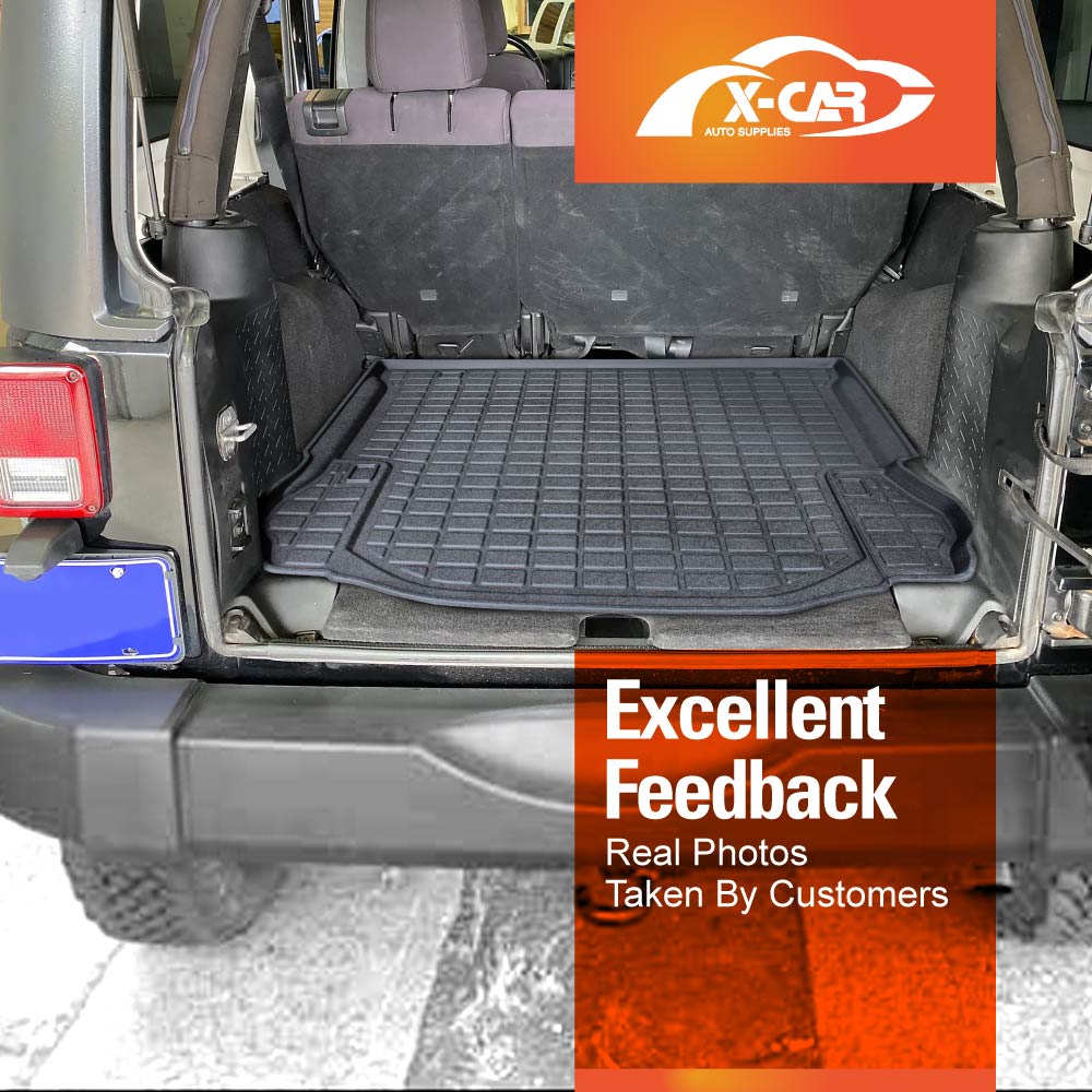 Heavy Duty Trunk Cargo Mat Boot Liner Luggage Tray Fit Jeep Wrangler JK Series 4-Door 2007-2018