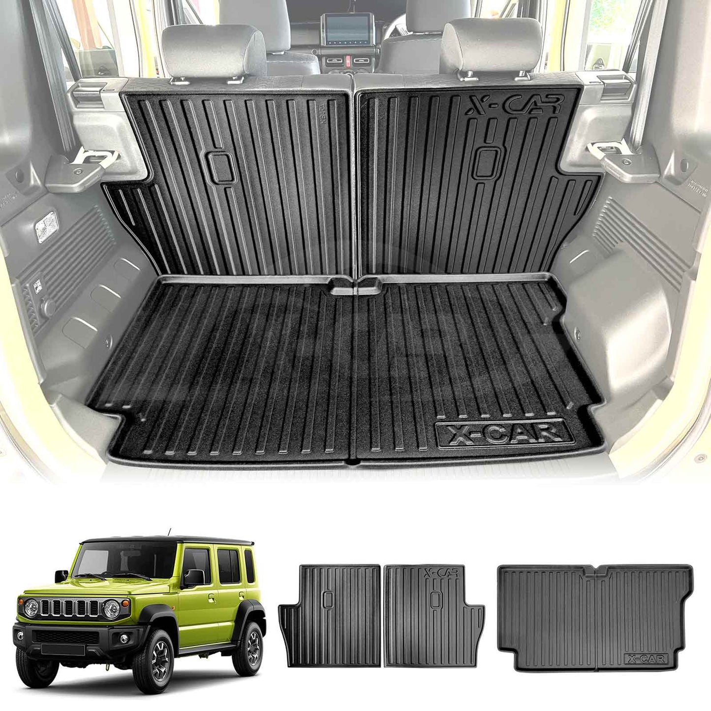 Boot Liner Back Seat Protector Set for Suzuki Jimny XL 5 Door 2023-2025 Heavy Duty Car Kick Mats Cover Cargo Trunk Mat
