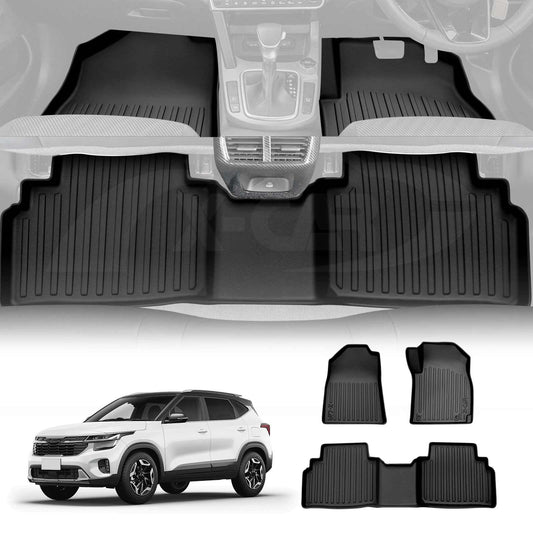 3D Customized Heavy Duty All Weather Car Mat Floor Liner Full Set Carpet for Kia Seltos 2019-2024