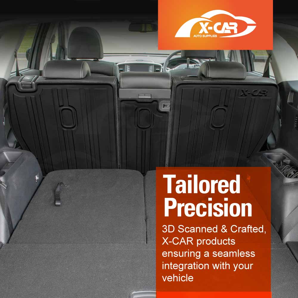3D Floor Mats Boot Liner Set for Kia Sorento UM Series 2015-2020 All Weather Heavy Duty Cargo Kick Back Seat Protector Cover