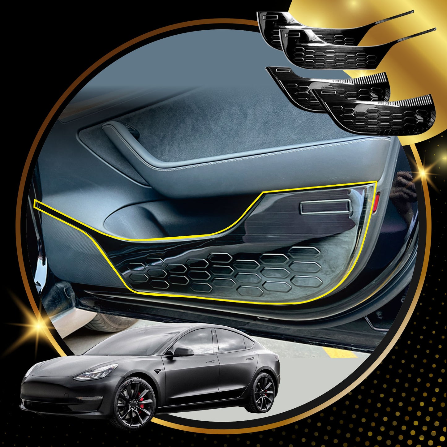 Steel Car Door Anti Kick Protection Protective Side Edge Protector Cover Panel Guard For Tesla Model 3 2017-2022