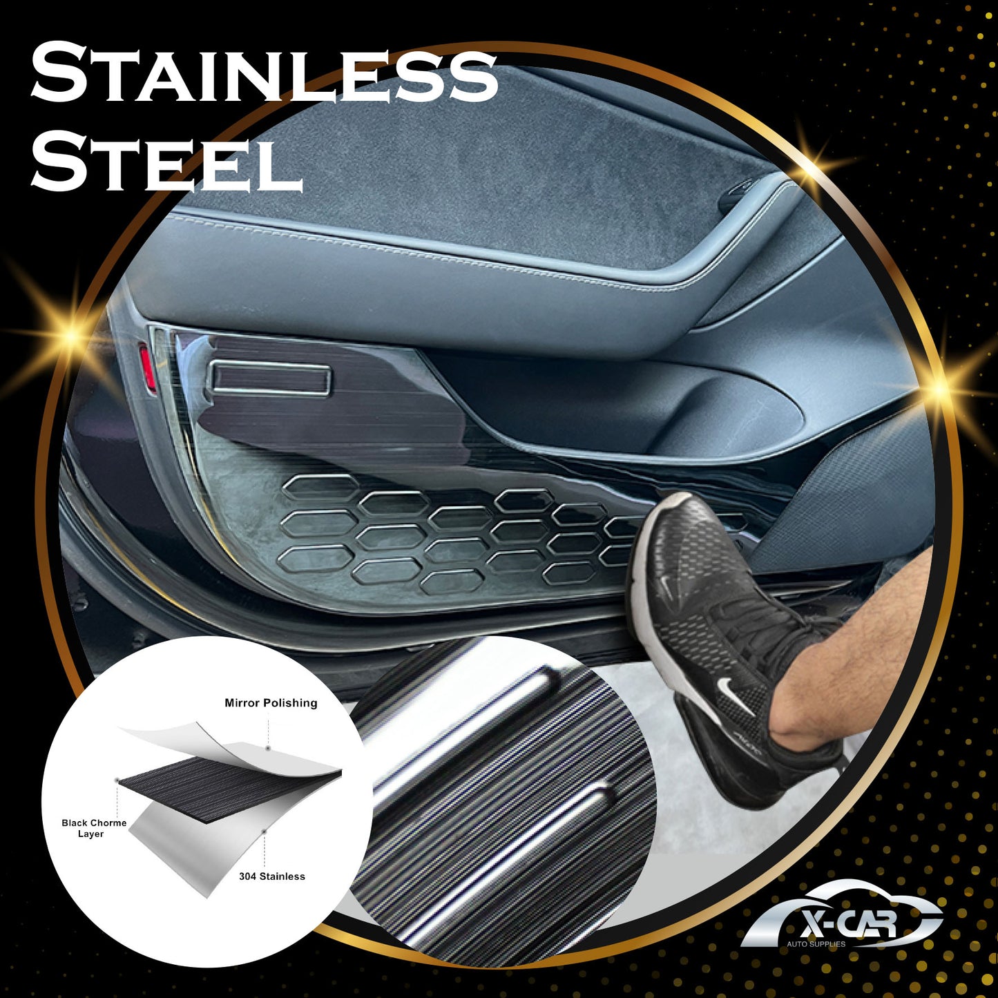 Steel Car Door Anti Kick Protection Protective Side Edge Protector Cover Panel Guard For Tesla Model 3 2017-2022